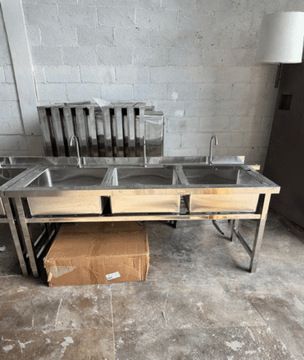 Triple Sink Stainless Steel